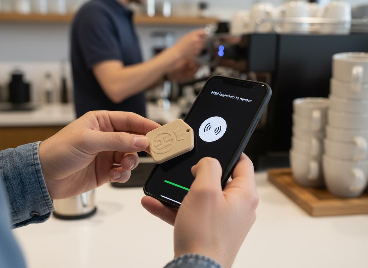 NFC Tap Capable Key-chain | Customizable with logo , name and more | Business , Social media , Website