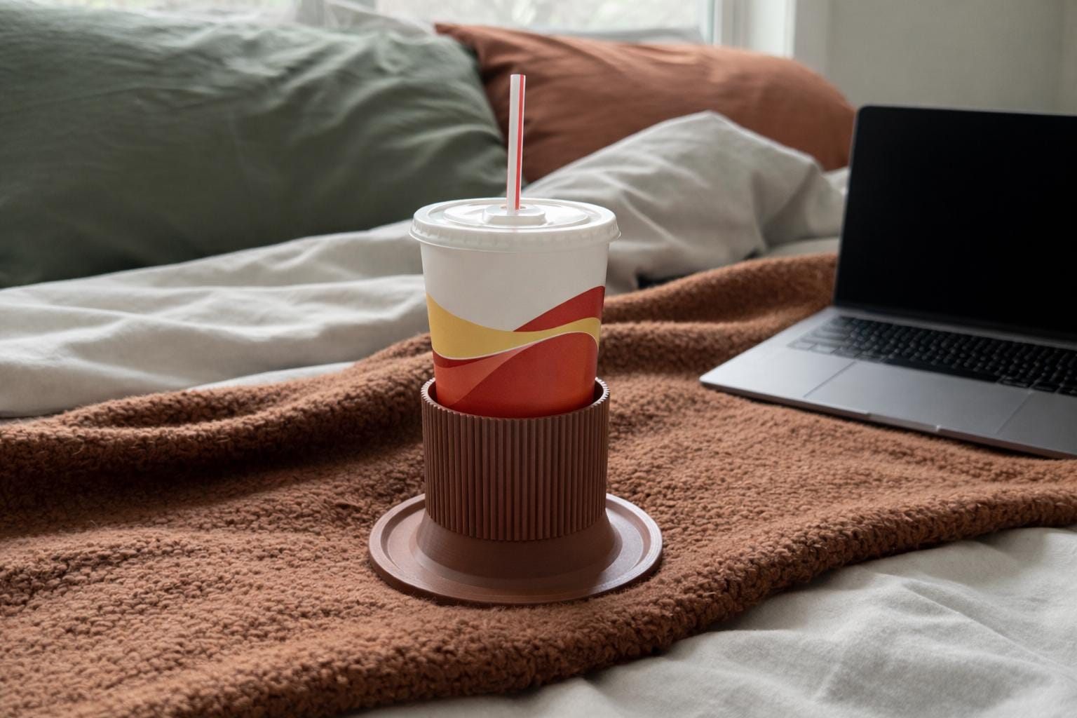 Non-Tip Couch Cup Holder | Spill-Resistant Drink Holder for Sofas, Armrests & Soft Surfaces