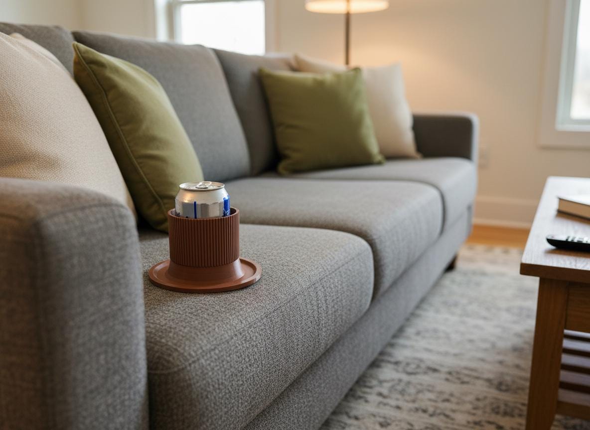 Non-Tip Couch Cup Holder | Spill-Resistant Drink Holder for Sofas, Armrests & Soft Surfaces