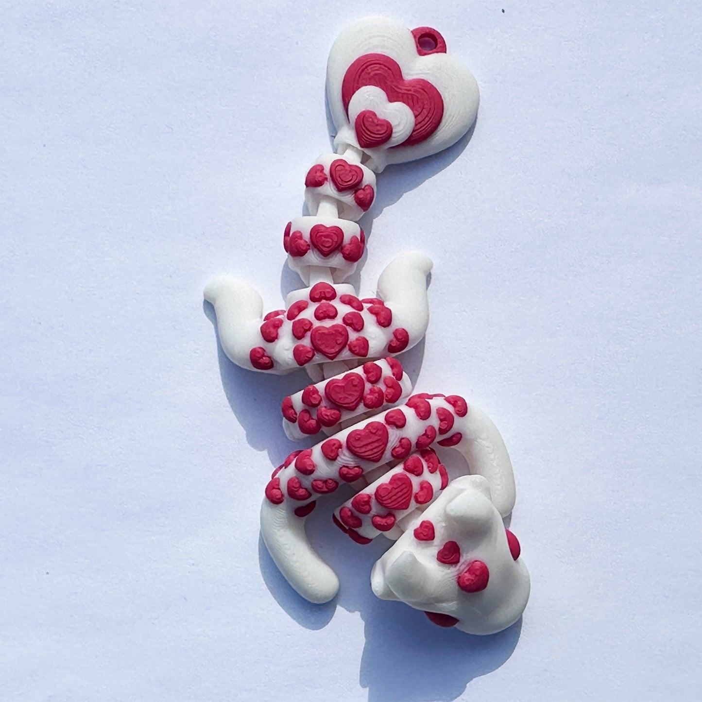 Zou3d White and Red Heart Dragon Key chain