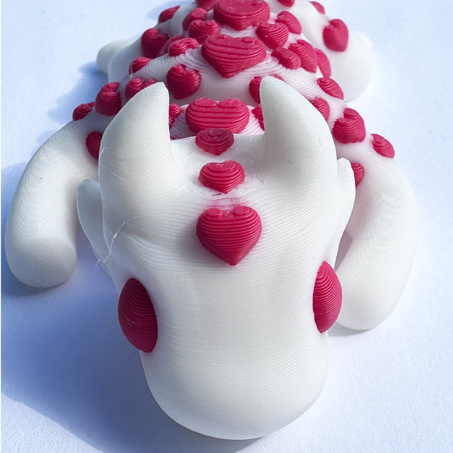 Zou3d White and Red Heart Dragon Key chain