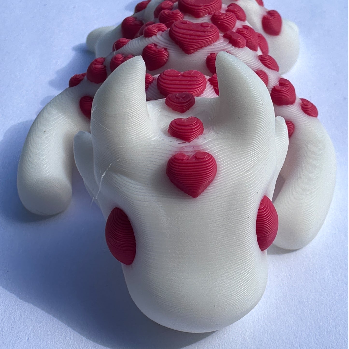 Zou3d White and Red Heart Dragon Key chain