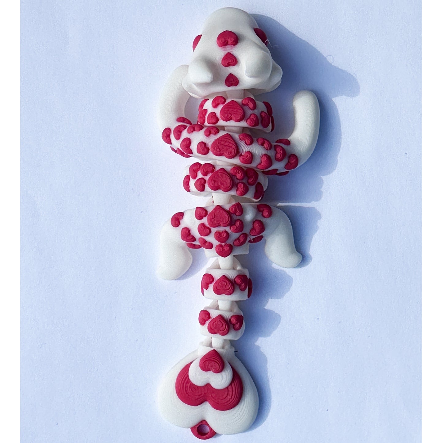 Zou3d White and Red Heart Dragon Key chain