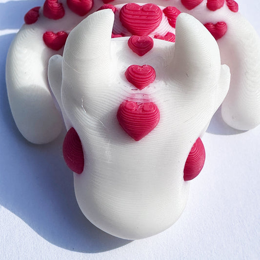 Zou3d White and Red Heart Dragon Key chain